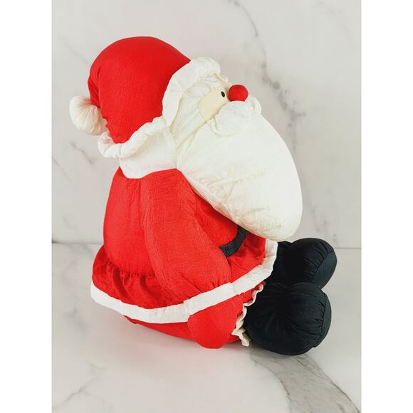 Christmas Santa Claus Polyester 12" Large Soft Plush Stuffed Toy 1978 Korea Vtg - Picture 5 of 16